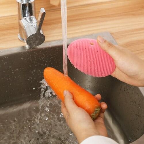 Multifunctional Fruit Vegetable Brush Cleaning Tools Potato Radish Handle Brush Helpful Fingers Protection