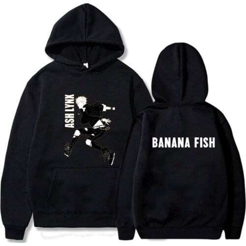Banana Fish Hoodie Fashion Pullovers Tops With Pockets Long Sleeve Winter Male And Female