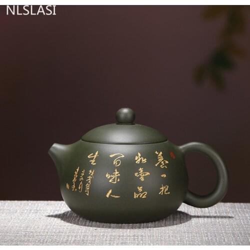 WSHYUFEI Chinese Yixing xi shi teapot Master handmade zisha tea pot purple clay kettle Raw ore Green mud Tea set Drinkware 240ml
