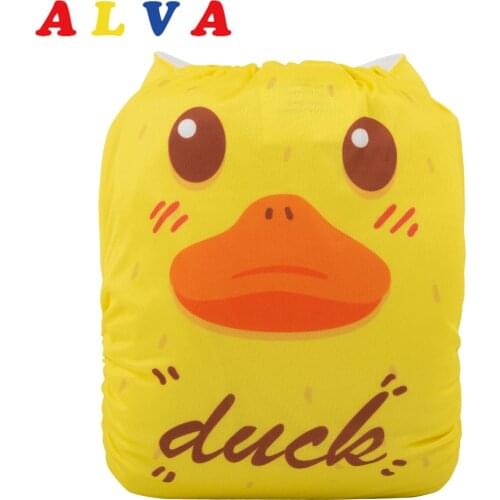 Alvababy New Positioned Baby Cloth Diaper Cute Baby Nappy for Babies 3kg-15kg with 1pc Insert