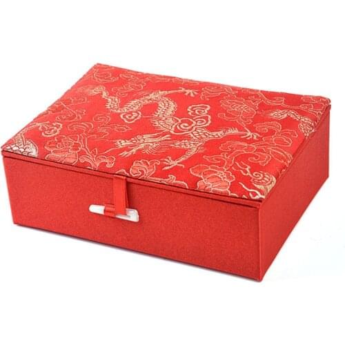 New Chinese Handmade Brocade Rectangle Gift Boxes Jewelry Storage Boxes Craft