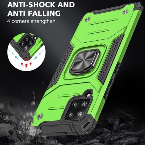Drop resistance Rugged Case For Samsung Galaxy A42 Armor Fall resistant impact Shock proof Shield Car Magnetic Cover