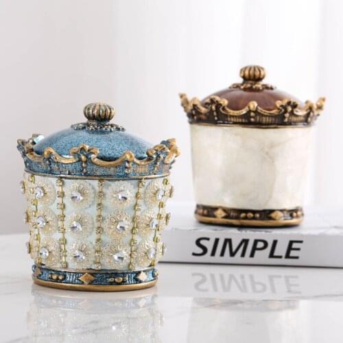 Luxury Crown Toothpick Box Light Luxury Nordic Hotel Toothpick Holder Dental Floss Box Storage Tank Cotton Swab Box gift CL90306