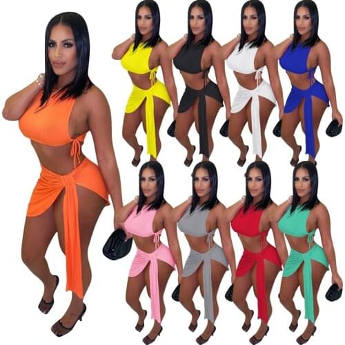 ZKYZWX Sexy Knitted Two Piece Club Outfits Sleeveless Crop Top Summer Mini Dresses for Women Night Club Outfits Matching Sets