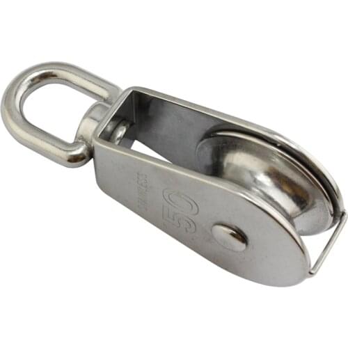 Stainless Steel M50 Pulley Steel Wire Pulley Single Wheel Swivel Lifting Rope Pulley Block For Wire Rope Wheel 2pcs