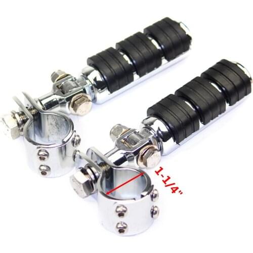Highway Foot Pegs with 1-1/4" Engine Guards Mount Clamps For Harley Touring FLTR Road King Glide 1.25'' Frame Tubes Footrest