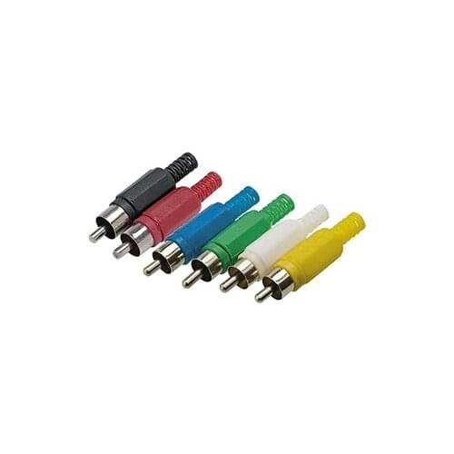 RCA Male Solder plug Connector Plastic Line Handle with Strain Relief for Audio Video Cable