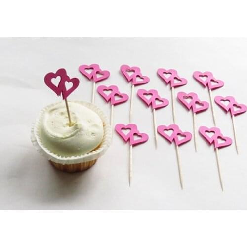 Sweet hearts Cupcake Toppers birthday rustic wedding bridal baby shower toothpicks engagement food pick