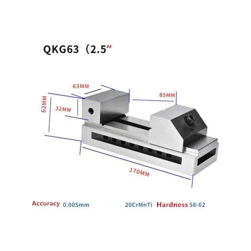 QKG63 precison tool vise, machine vise, high accuracy 0.005mm, width of vise: 63mm