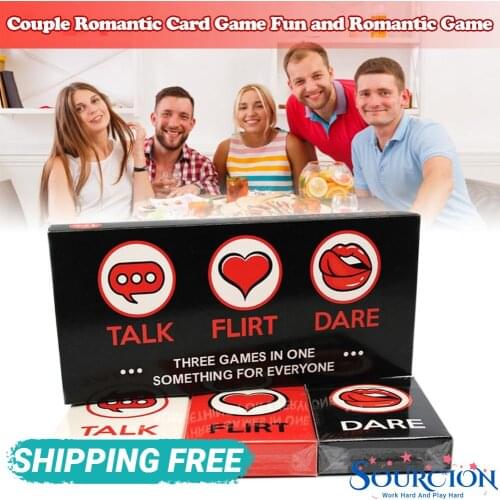 SWT Hot Popular Fun Couple Romantic Card Game Game Deck Talk Or Flirt Or Dare Cards 3 Games Cards Deck Lovely Gift For Couples