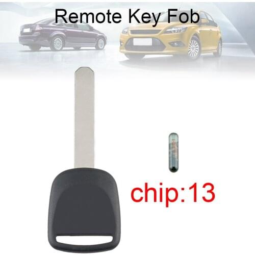 Universal Durable Uncut Blade Blank Car Key Replacement Ignition with 13 Transponder Chip Fit for Honda Acura CR-V Civic