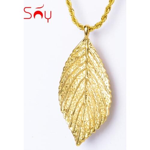 Sunny Jewelry Fashion Necklace/Collar Leaf Pendant Copper Gold Planted For Women High Quality Office Party Classic Gift