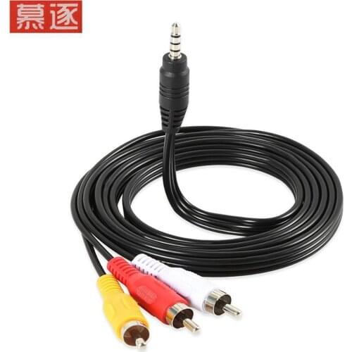 1,5 M 3,5mm Jack Stecker Stecker auf 3 RCA Adapter Hohe Qualität 3,5 zu RCA Stecker Audio Video AV kabel Draht Kabel Für Lautspr