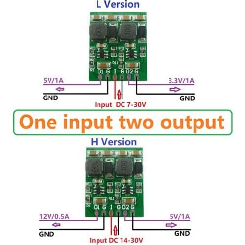 10W 2 Channels Multiple Switching Power Supply Module 3.3V 5V 12V Dual Output DC DC Step-Down Buck Converter Board