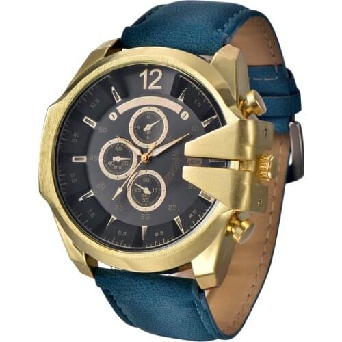 100% Authentic XINEW Luxury Brand Watches Mens Leather Oversized Dial Unique Military Designer Watches Montres de Marque de Luxe