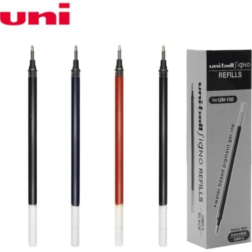 12PCS UNI Gel Pen Refill UMR-5 Student Stationery Bullet Quick-drying 0.5MM Suitable for UM-100 Business Office Sign Pen Refill