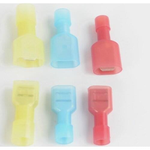 20 pairs 6.3 plug spring insert nylon full insulation joint wire connector terminal block male and female