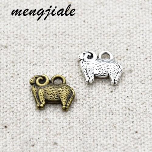 30pcs Alloy Metal Goat Sheep Charms Animals Pendants For DIY Handmade Jewelry Accessories Making 13*10mm