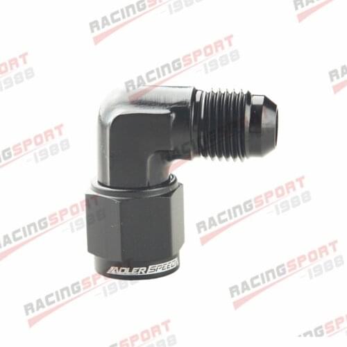 6AN -6AN AN6 90 Degree Female To Male Fitting Adapter Aluminum Black