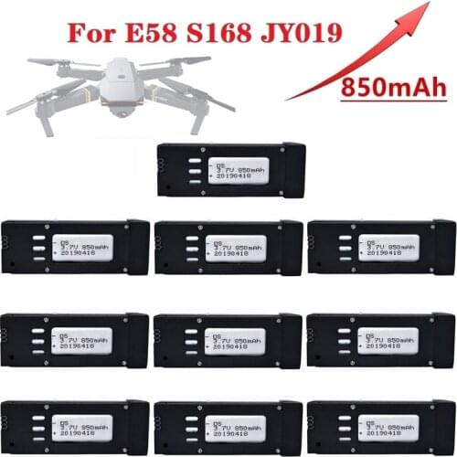 Upgraded Power 3.7V 850mAh Lipo Battery For E58 S168 JY019 RC Drone Quadcopter Spare Parts 3.7v Rechargeable Battery for E58