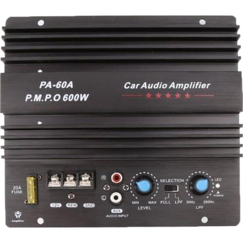 12V 600W Car Audio Power Amplifier Powerful Bass Subwoofers Amp PA-60A Black Car Amplifier Board