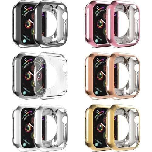 Soft TPU Case for Apple Watch 3 2 1 42MM 38MM Cover Protection Shell for iWatch 4 40MM 44MM Series 5 Watch Bumper Plating Frame