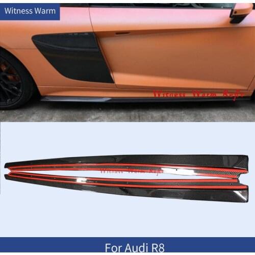 For Audi R8 2016 2017 2018 Side skirts Aprons side Lip Splitters High quality FRP Carbon fiber Car body kit