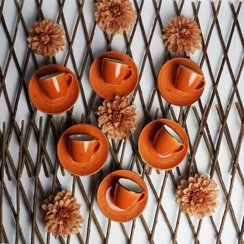 Tulu Porcelain Luna Orange 6 Personality Coffee Cup Pad