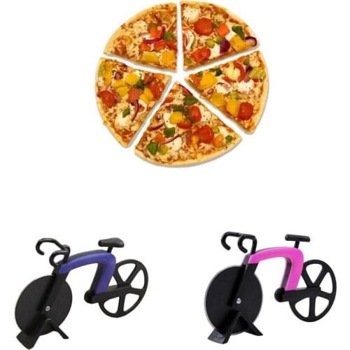 Short Pizza Bicycle Creative Bicycle Pizza Cutter Pizza Roller Knife Cutter Stainless Steel Cutting Wheel Short Pizza Bicycle