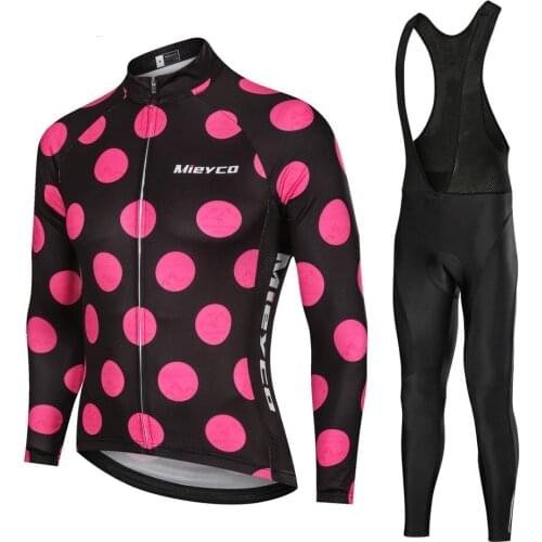 Mieyco Pro Cycling Jersey Long Sleeve and Bib Pants Sets Bike Wear Clothes Clothing Maillot Ropa Ciclismo Quick-Dry Racing Shirt