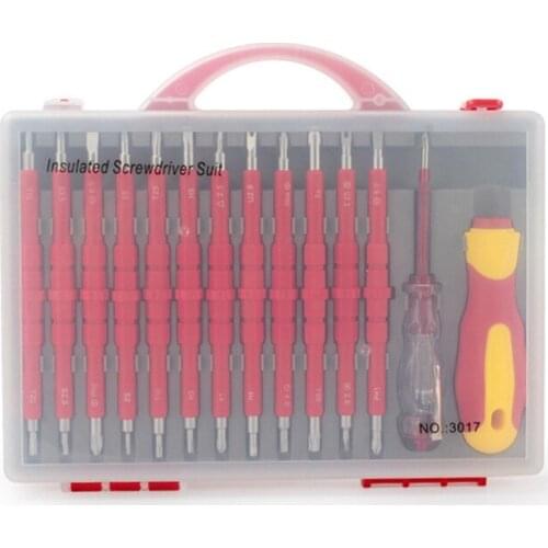 26 in 1 Insulated Screwdriver Set Precision Removable Magnetic Bits Torx Hex Slotted Phillips Household Repair Hand Tool