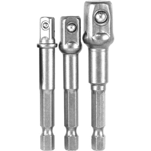 3PCs Socket Adapter Set 1/4" 3/8" 1/2" Hex Shank Impact Driver Bit Set for Electric Screwdriver Air Screw Socket Set Wholesale