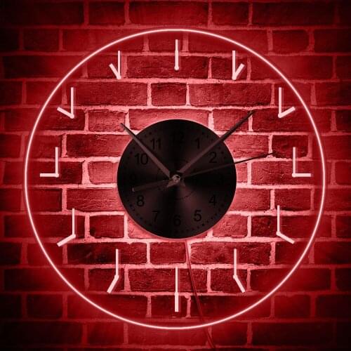 Needle Time LED Wall Hanging Clock Simple Wall Art Acrylic Clock Watch Creative Home Decorative Color Changing Time Clock