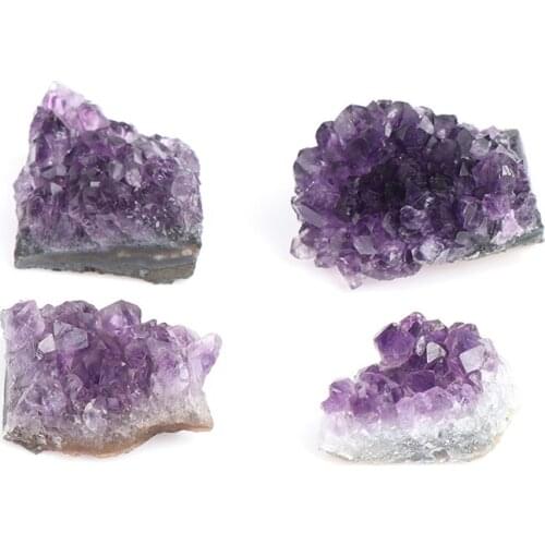 1pcs 30-50g Natural Amethyst Crystal Decoration Ornament Purple Pink Feng Shui Stone Quartz Drusy Geode Cluster Healing Stone