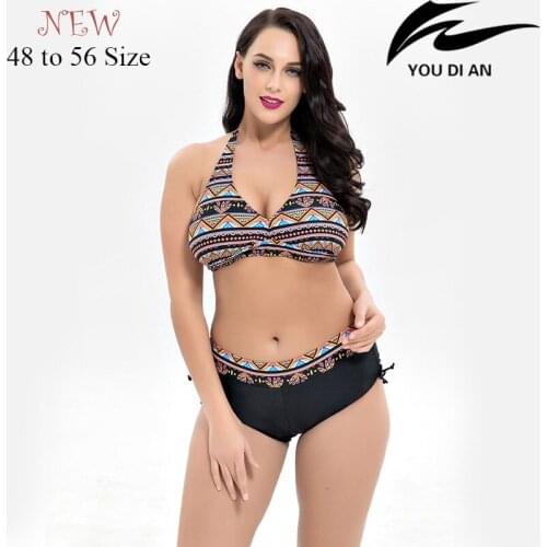 2018 New women plus size bikini swimwear swim suit Russian larges size swimsuit beachwear bathing bikinis set 44 to 52 size