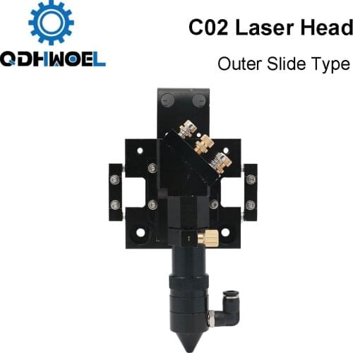 New Arrival CO2 Laser Head for Dia.20mm FL 50.8/63.5mm Lens D25mm Mirror Outer Slider Type with Air Assist Nozzle