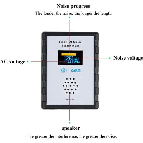 NEW OLED Display Mains Noise Tester EMI Measuring Instrument Broadband AC Power Supply Ripple Analyzer line EMI meter