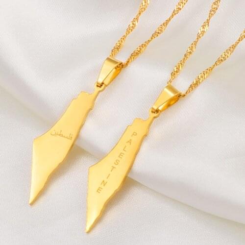 Anniyo Palestine Pendant Chain Necklaces Gold Color Jewelry #239921