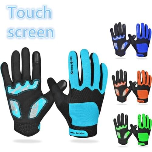 Touch Screen Gel Full Finger Motorcycle Glove For Man Woman MTB Road Moto Glove Motorcycle Cross Country Ride Gloves