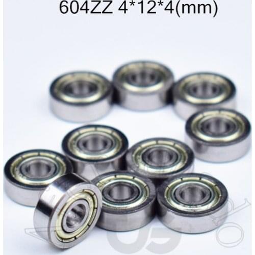 604zz 4*12*4(mm) 10pieces bearing metal sealed free shipping ABEC-5 chrome steel miniature bearings hardware Transmission Parts