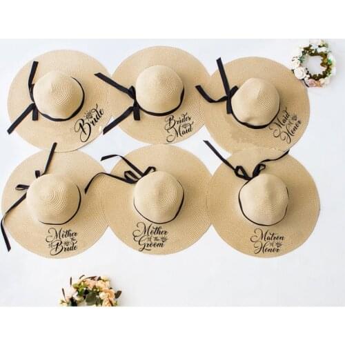 Mother of groom Bride bridesmaid matron maid of honor floppy hat Wedding Bachelorette Party travel Bridal Shower gift present