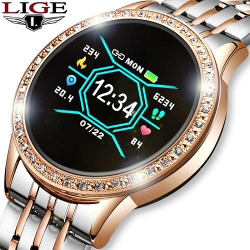 LIGE New Smart Watch Women Blood Pressure Heart Rate Monitor Sport Smart wrist Band Fitness tracker Smartwatch Reloj inteligente