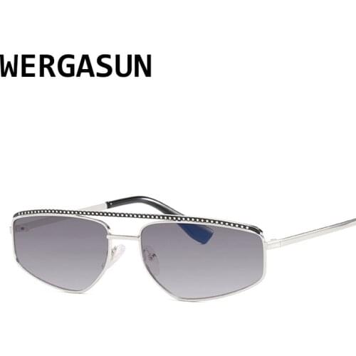 WERGASUN 2020 Retro Metal Women Sunglasses Vintage Brand Design Gradient Men Sun Glasses UV400 Oculos