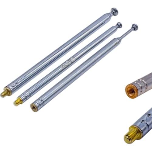 Stainless steel antenna rod telescopic antenna 4/5/6 section remote control radio toy car model M2.5 inner tooth/M3 outer tooth
