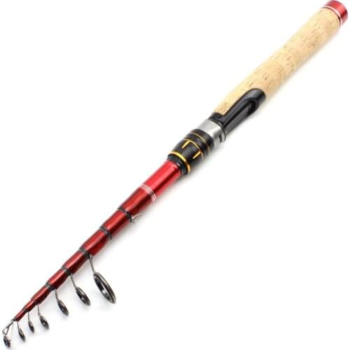Wooden handle 1.6m 1.8m 2.1m 2.4m 2.7m carbon Spinning Rod lure telescopic fishing rod Portable travel fishing pole Trout Rod