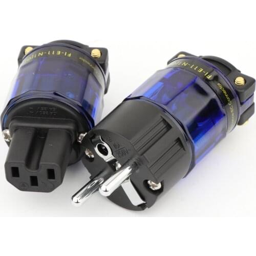 Yter EU version Power Plug Hi-end Brass Rhodium Plated Hifi Schuko AC Power Plug Connector 15A/125V 16A/ 250V AC Power Plug Jack