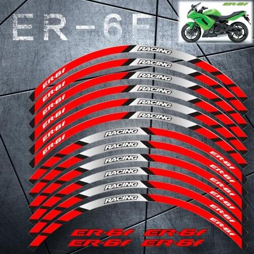 High quality Motorcycle front and rear wheel Edge decals Tire Outer rim stripes Reflective stickers For Kawasaki ER-6F er-6f