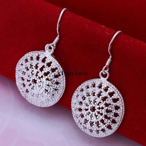 Factory price E112 wholesale Beautiful Retro round silver color earrings high quality fashion classic jewelry antiallergic
