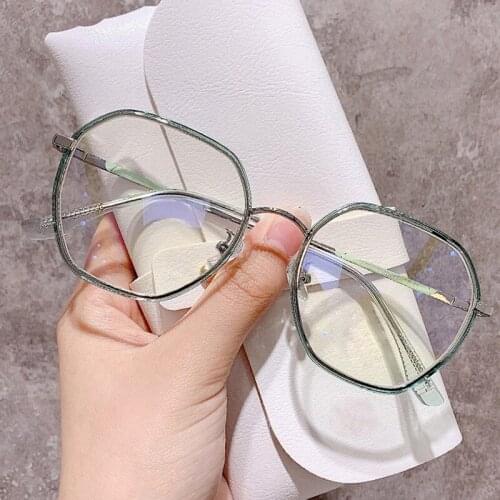 Women Men Vintage Myopia Polygonal Glasses Spectacle Frames Female Optical Transparent Eyewear Less Than 1.0-1.5-2.0 To -4.0