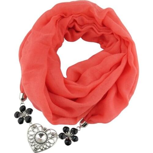 Jzhifiyer scarf women alloy foulard love pendant jewelry necklace hijab feminino spring new europaen scarfs ring stole